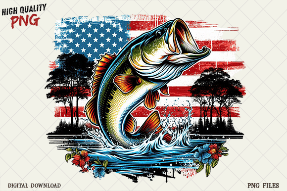 Celebrate the 4th with a Patriotic Bass Fish Design