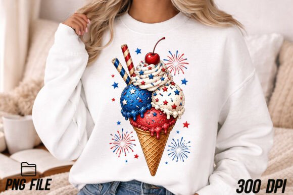 Celebrate with Style: 4th of July Ice Cream PNG Designs