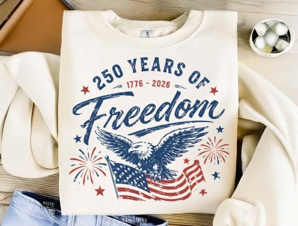 Celebrating a Quarter-Millennium with a Vintage Patriotic Graphic