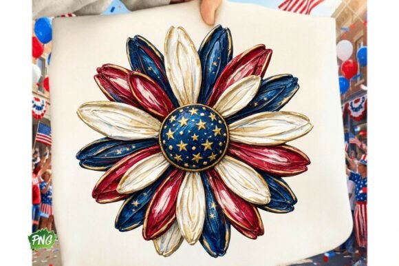 Patriotic Daisy PNG: Your Go-To Floral 4th of July Asset