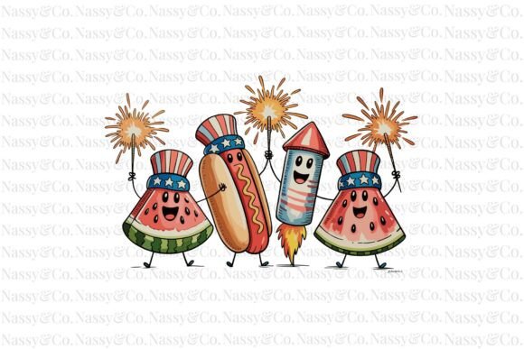 Patriotic Watermelon 4th of July USA PNG: Summer Design Essentials
