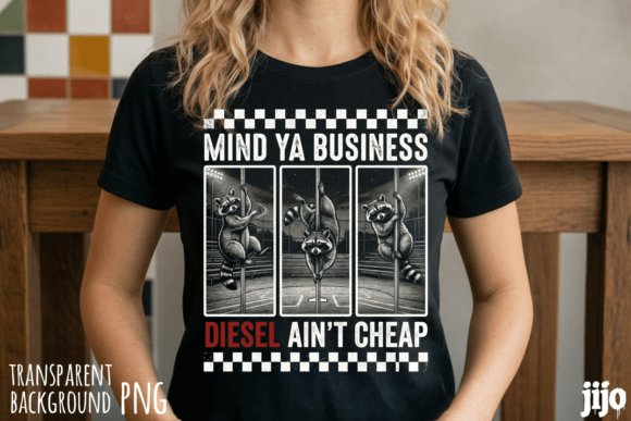 Raccoon Diesel Funny Pole PNG: A Wildly Unique Design Asset