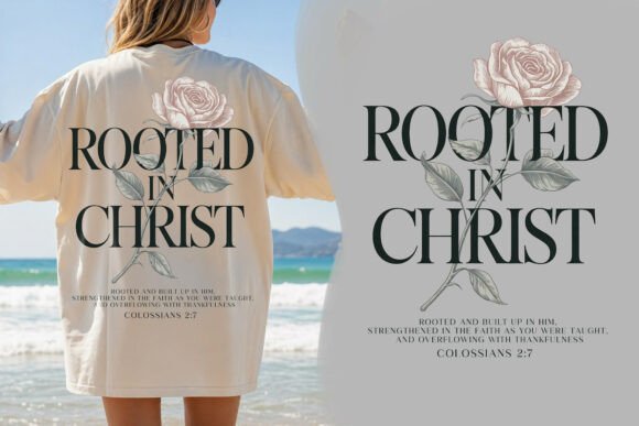 Rooted in Christ: A Floral Faith Tee for Modern Believers