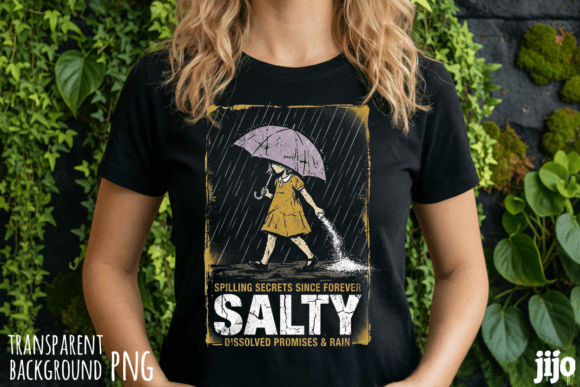 Salty Umbrella Rain Secrets: A Vintage PNG for Modern Creators