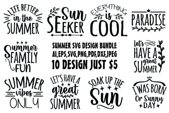 Sun-Kissed Creativity: Your Ultimate Summer SVG Design Bundle