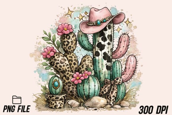 Where Western Charm Meets Preppy Polish: A Cactus PNG for Every Creator